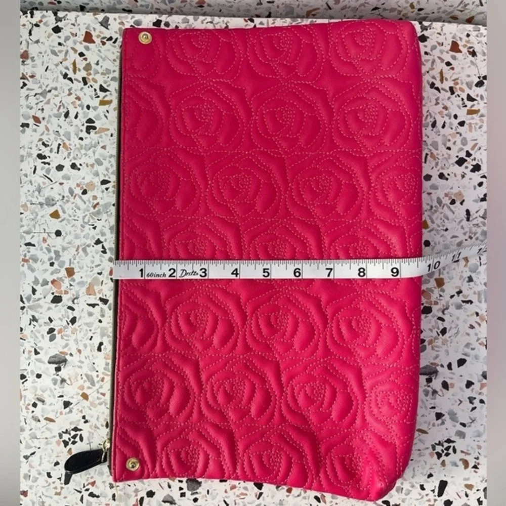 Betsey Johnson Pink Floral Embossed Laptop Bag